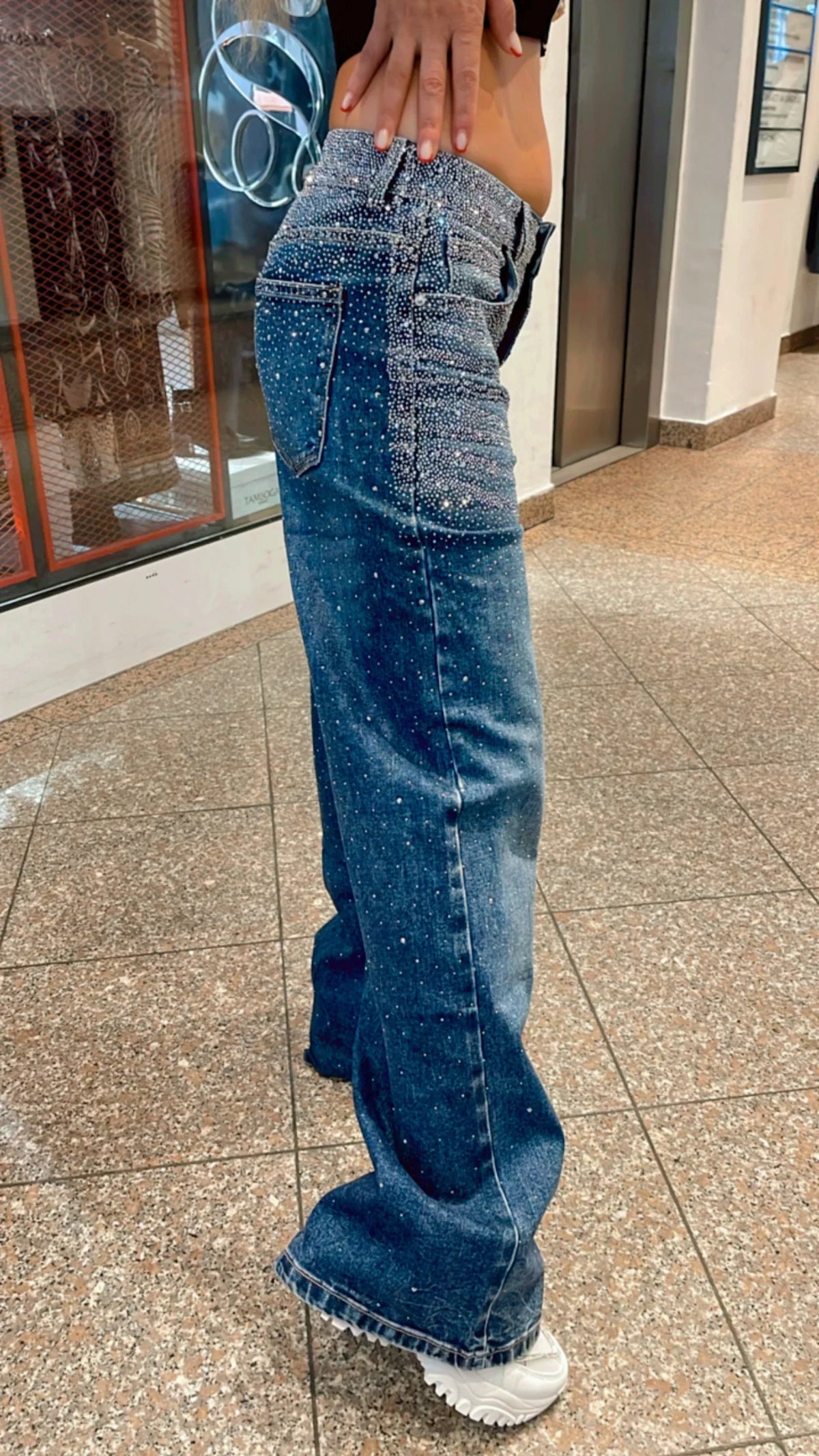 Glitzer Jeans Hose