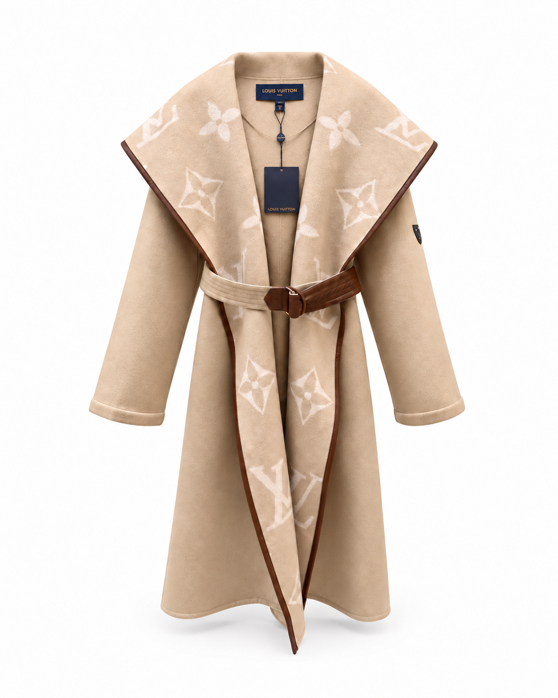 "LV" Couture Monogram Belted Coat