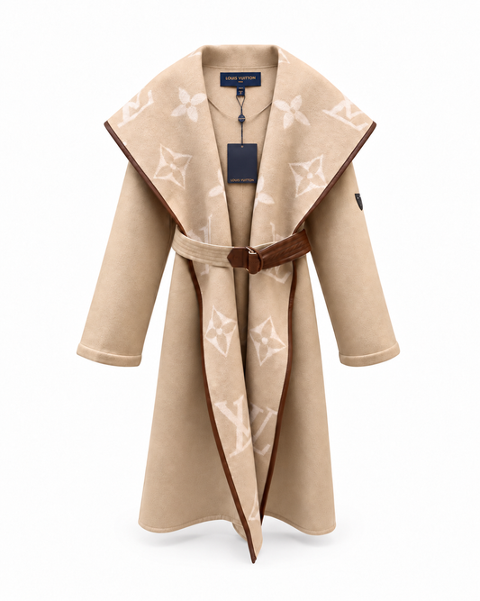 "LV" Couture Monogram Belted Coat