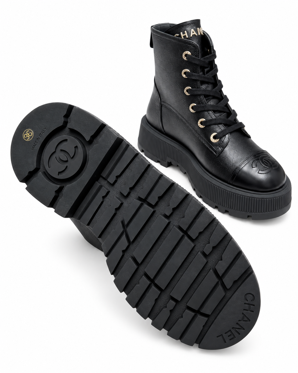 „CC“ Lace-Up Platform Elegant Boots
